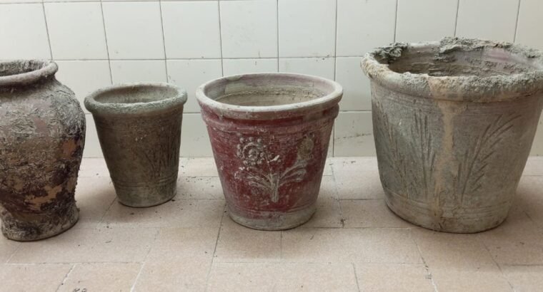 Garden Pots Set (4 Pieces) – Cement & Clay Planters for Sale