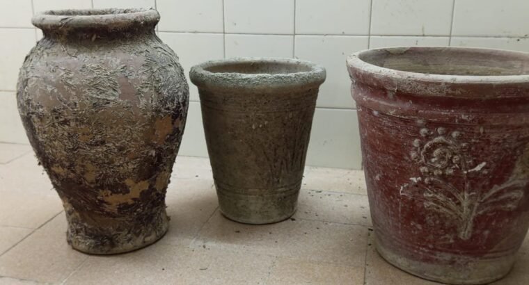 Garden Pots Set (4 Pieces) – Cement & Clay Planters for Sale