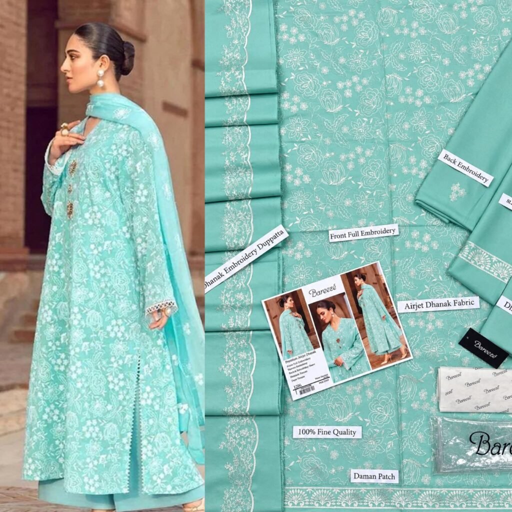 Premium Airjet Dhanak Embroidered 3PC With Shawl Winter 2026 - photo 1