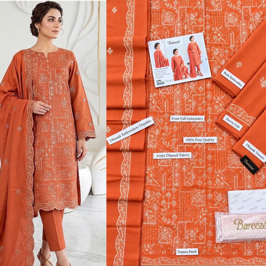 Premium Airjet Dhanak Embroidered 3PC With Shawl Winter 2026 - photo 6