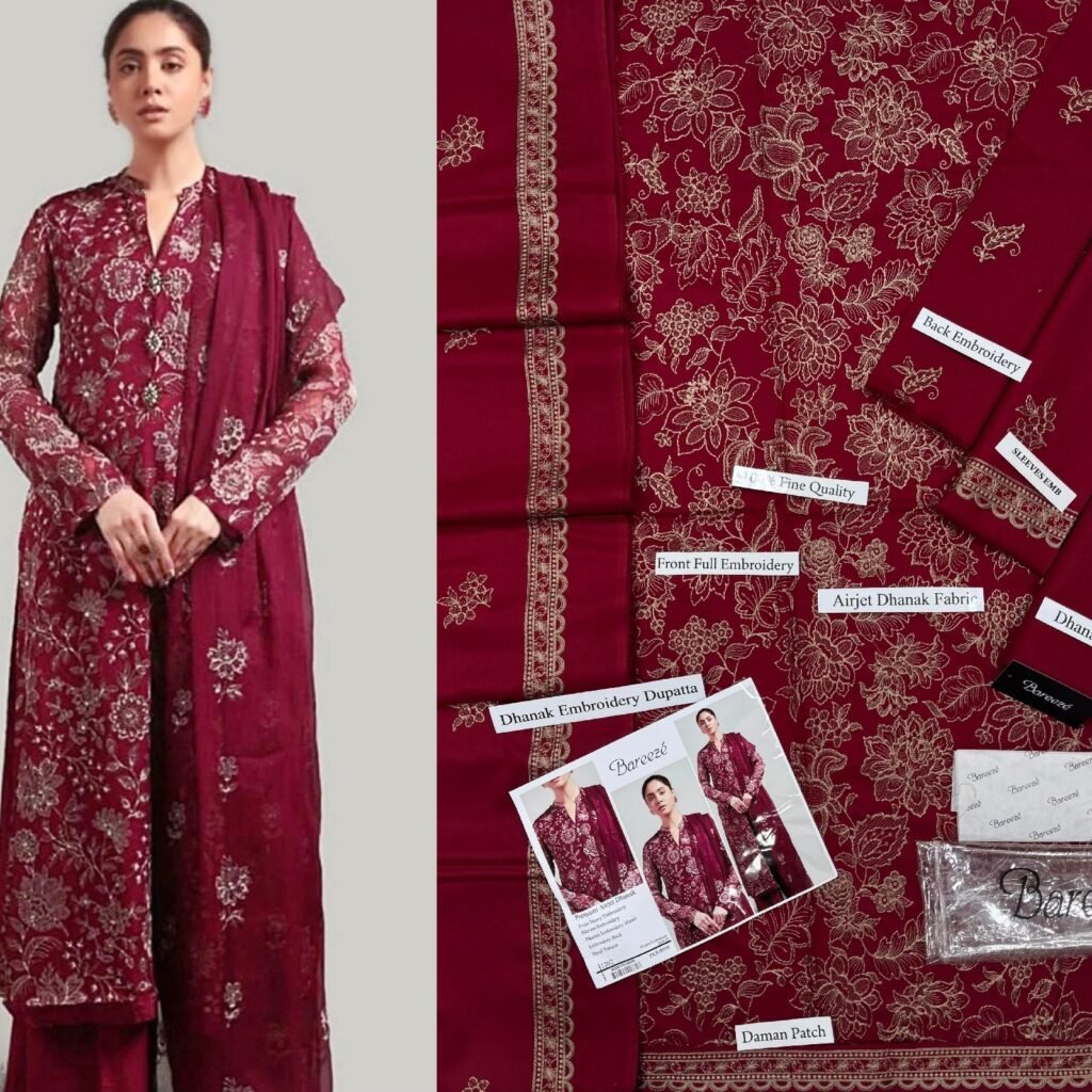 Premium Airjet Dhanak Embroidered 3PC With Shawl Winter 2026 - photo 7