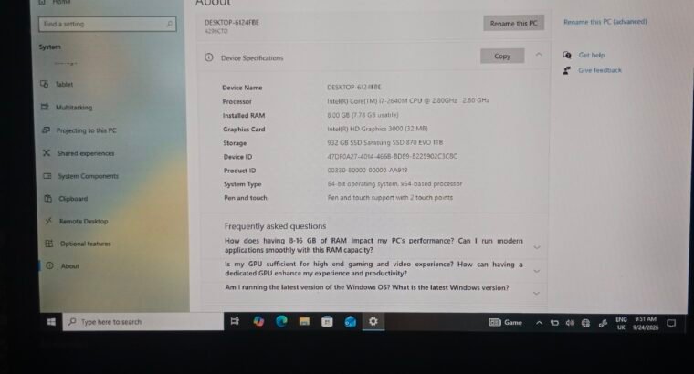 💻 Lenovo ThinkPad Touch Screen Laptop – Core i7 | 1TB Samsung SSDLap