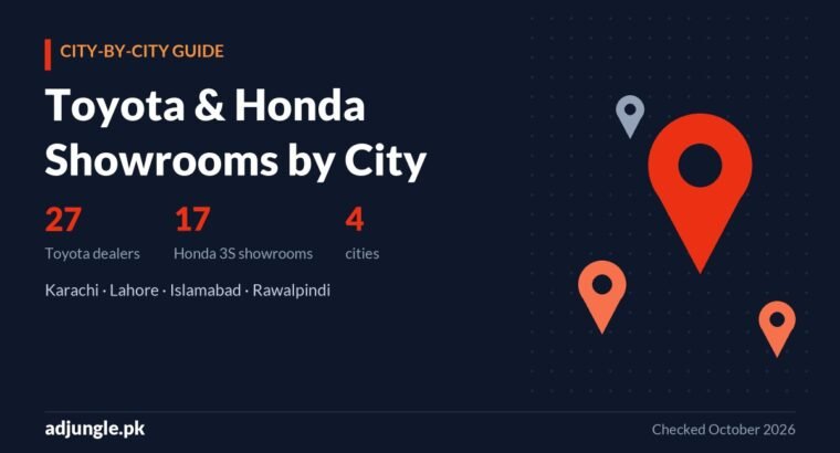 Toyota & Honda Showrooms in Karachi, Lahore and Islamabad: Dealer Addresses & Phone Numbers