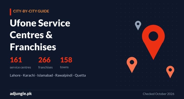 Ufone Service Center & Franchise List in Pakistan: City-Wise Addresses & Timings