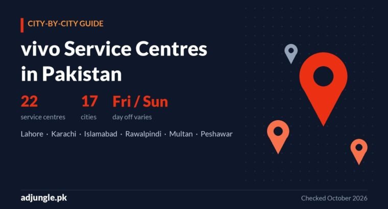 vivo Service Center List in Pakistan: City-Wise Addresses, Phone Numbers & Timings